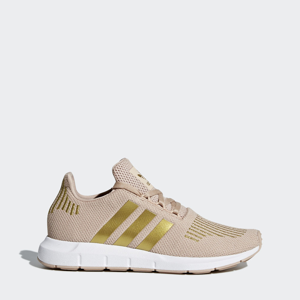 Adidas Swift Run - Originals για αγορια - Γκρι/Χρυσο Χρωμα Μεταλλικός/Ασπρα,Μέγεθος: EU 27 – 39 1/3